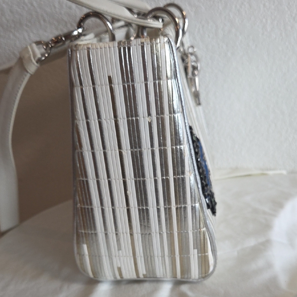 LADY DIOR Gold and Silver Embellished Handbag - Picture 5 of 16